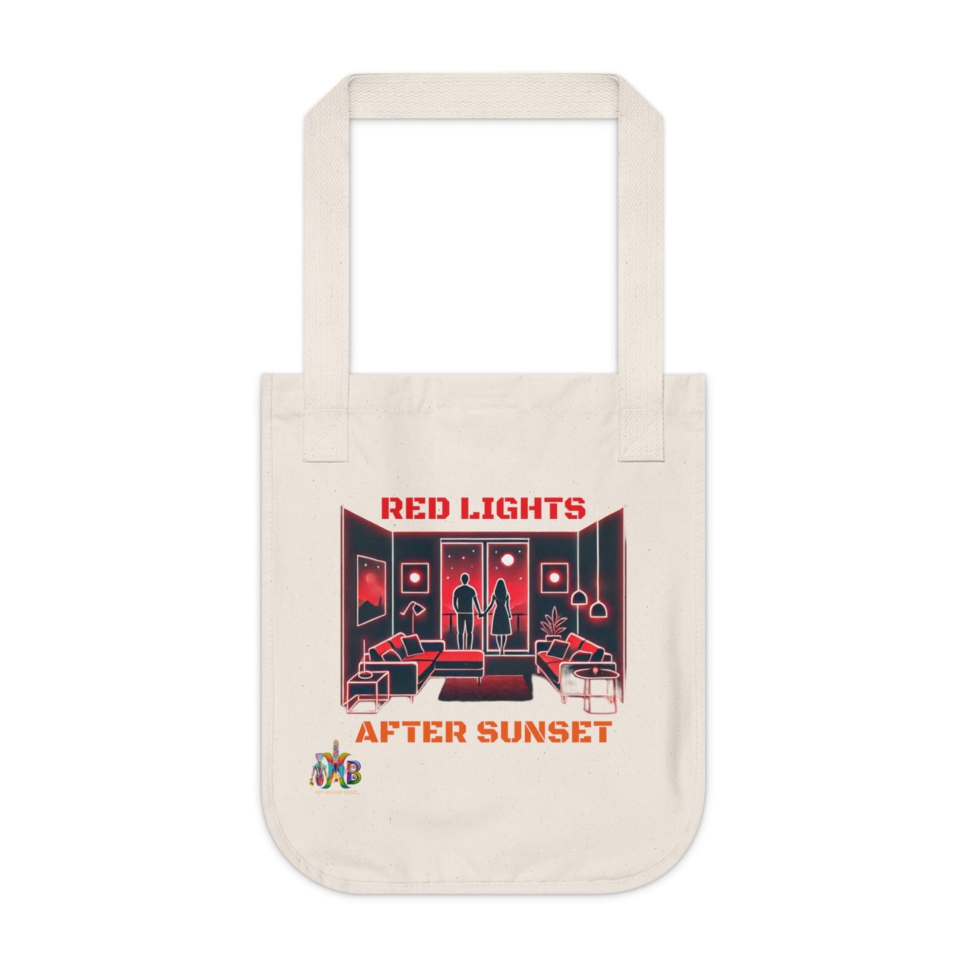 'Red Lights After Sunset'_100% Organic Cotton Canvas Tote Bag - My Higher Being