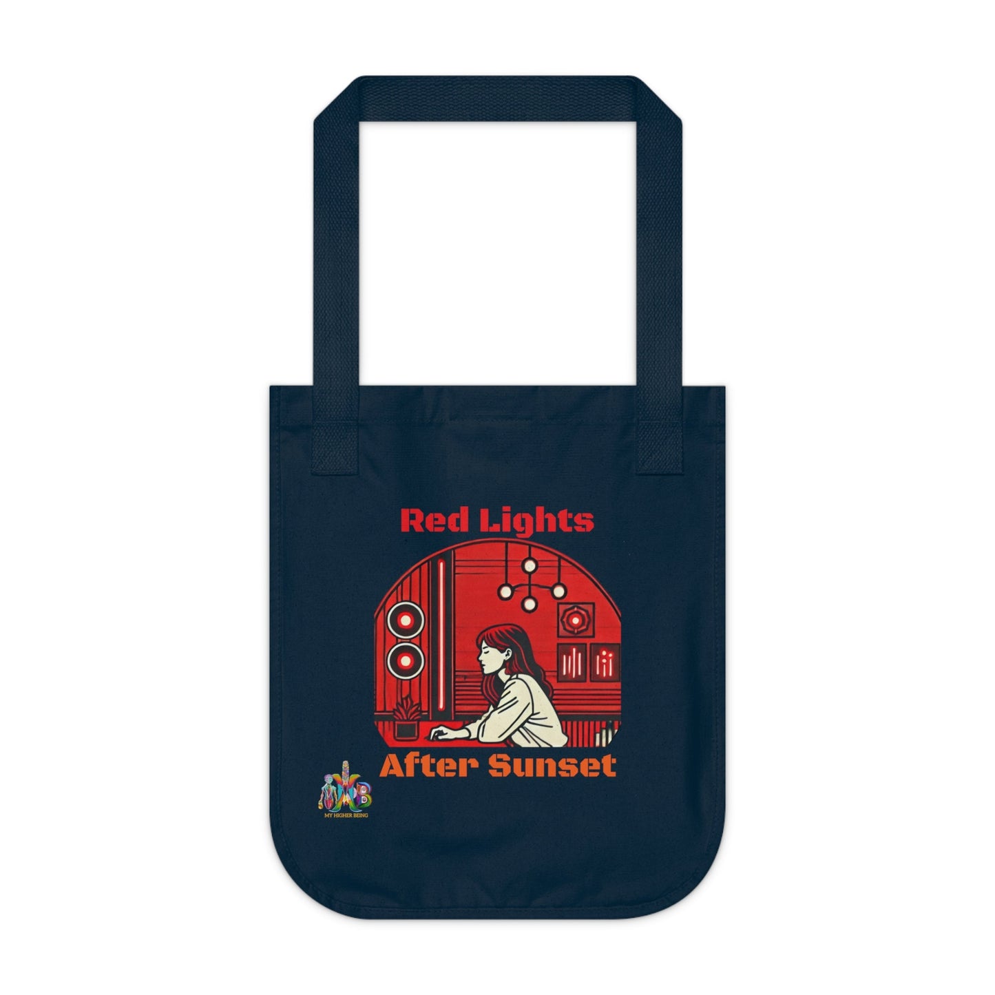 'Red Lights After Sunset'_100% Organic Cotton Canvas Tote Bag - My Higher Being