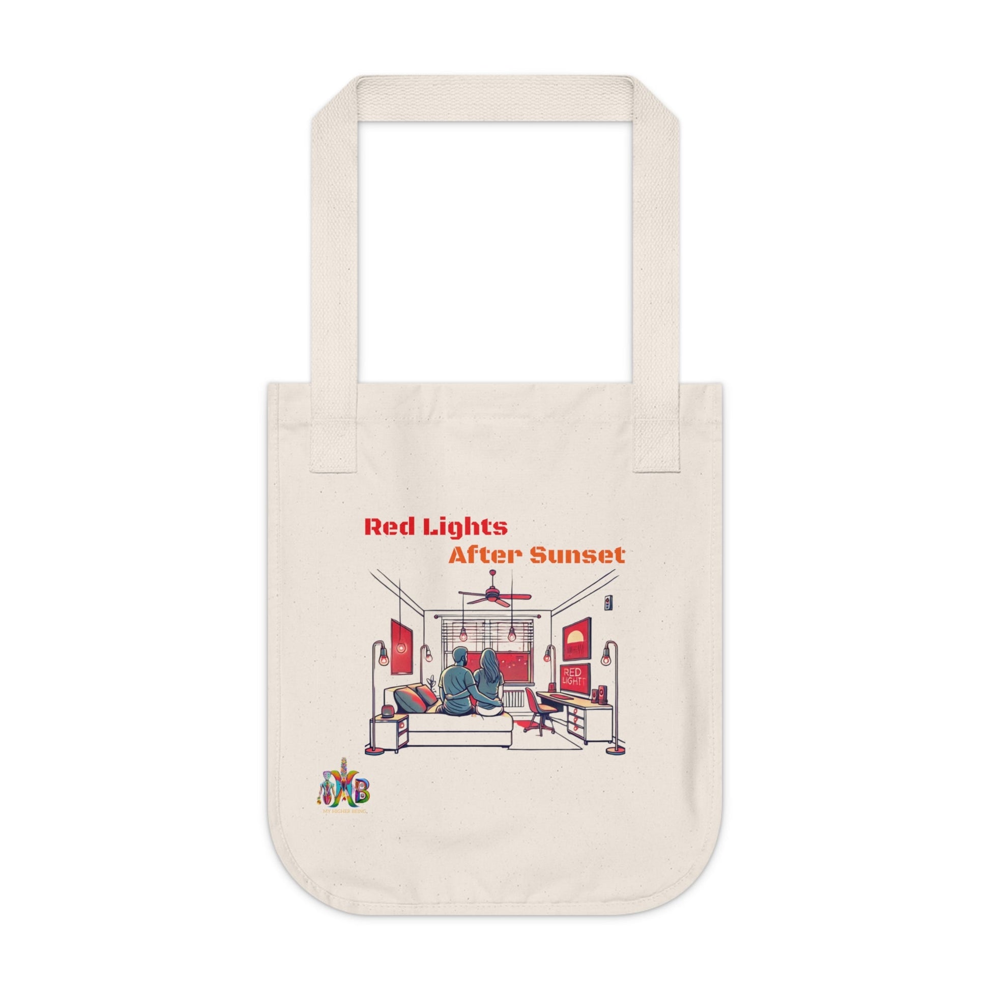 'Red Lights After Sunset'_100% Organic Cotton Canvas Tote Bag - My Higher Being