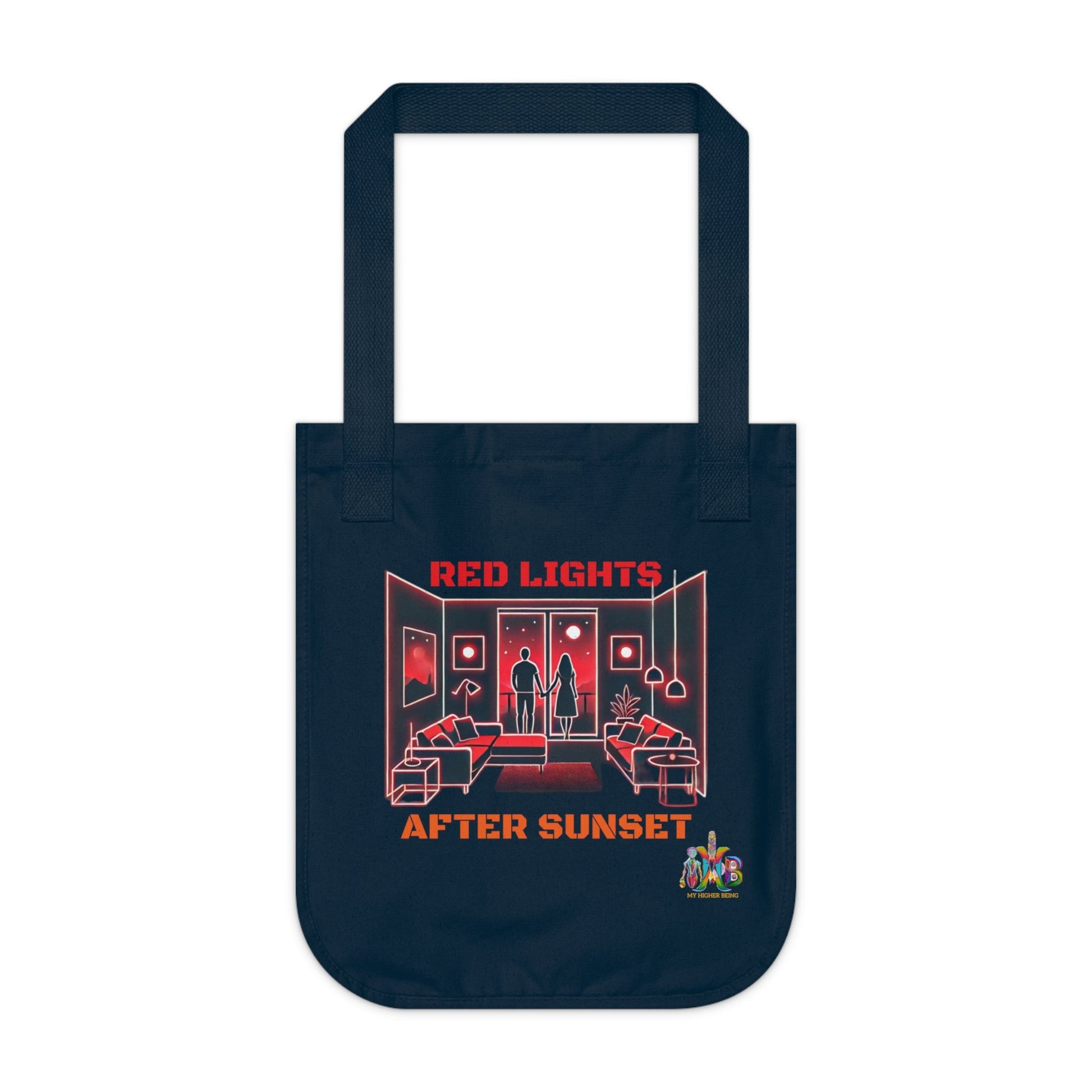 'Red Lights After Sunset'_100% Organic Cotton Canvas Tote Bag - My Higher Being