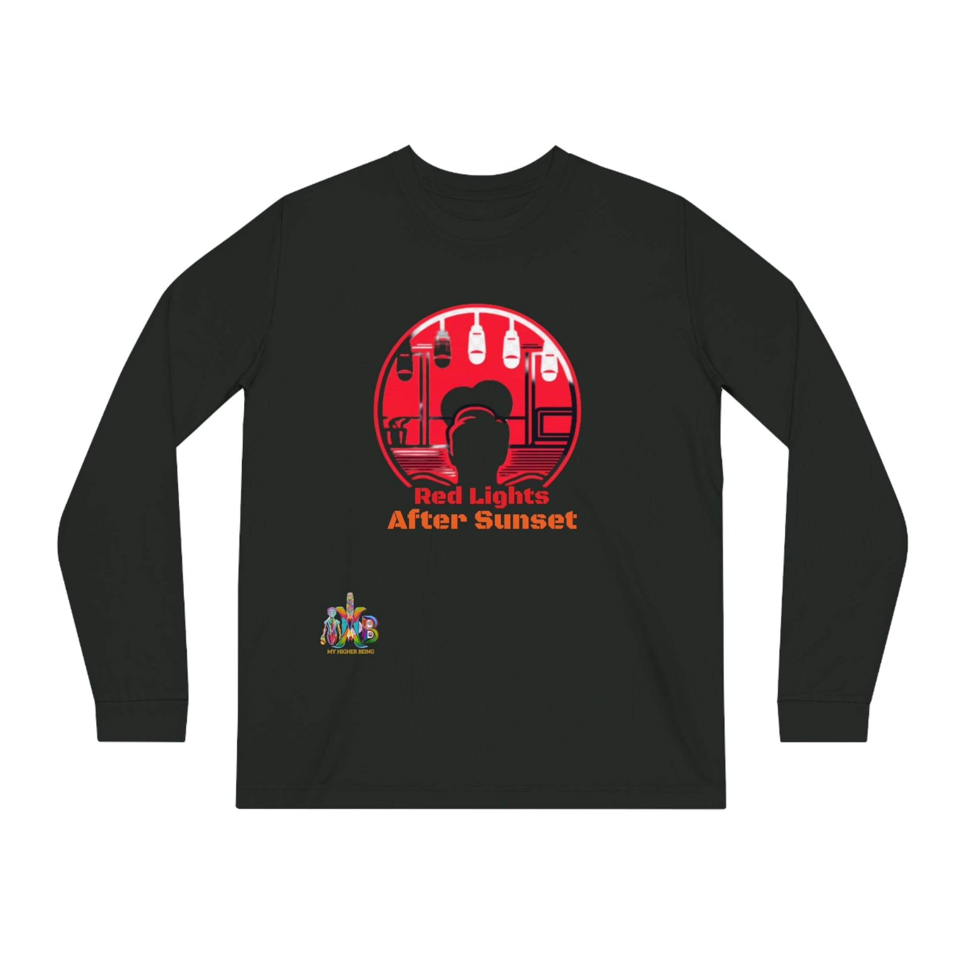 'Red Lights After Sunset'_100% Organic Cotton Long Sleeve Tee - My Higher Being