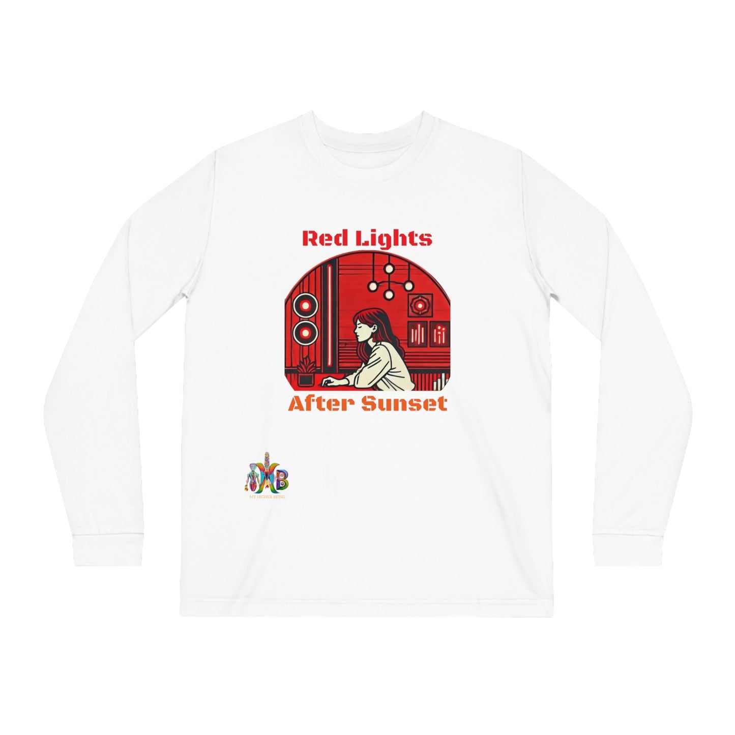 'Red Lights After Sunset'_100% Organic Cotton Long Sleeve Tee - My Higher Being