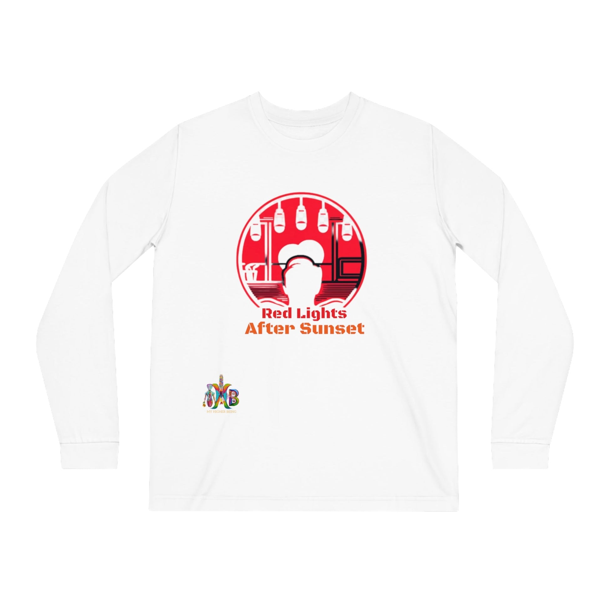 'Red Lights After Sunset'_100% Organic Cotton Long Sleeve Tee - My Higher Being