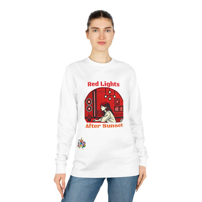 'Red Lights After Sunset'_100% Organic Cotton Long Sleeve Tee - My Higher Being