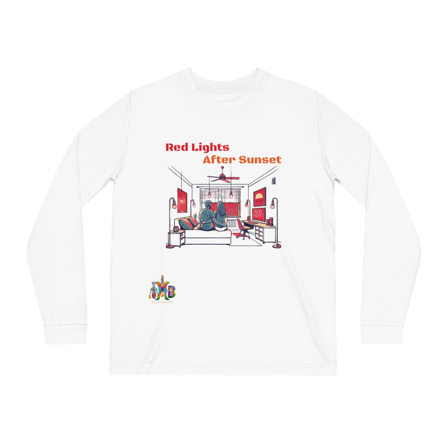 'Red Lights After Sunset'_100% Organic Cotton Long Sleeve Tee - My Higher Being