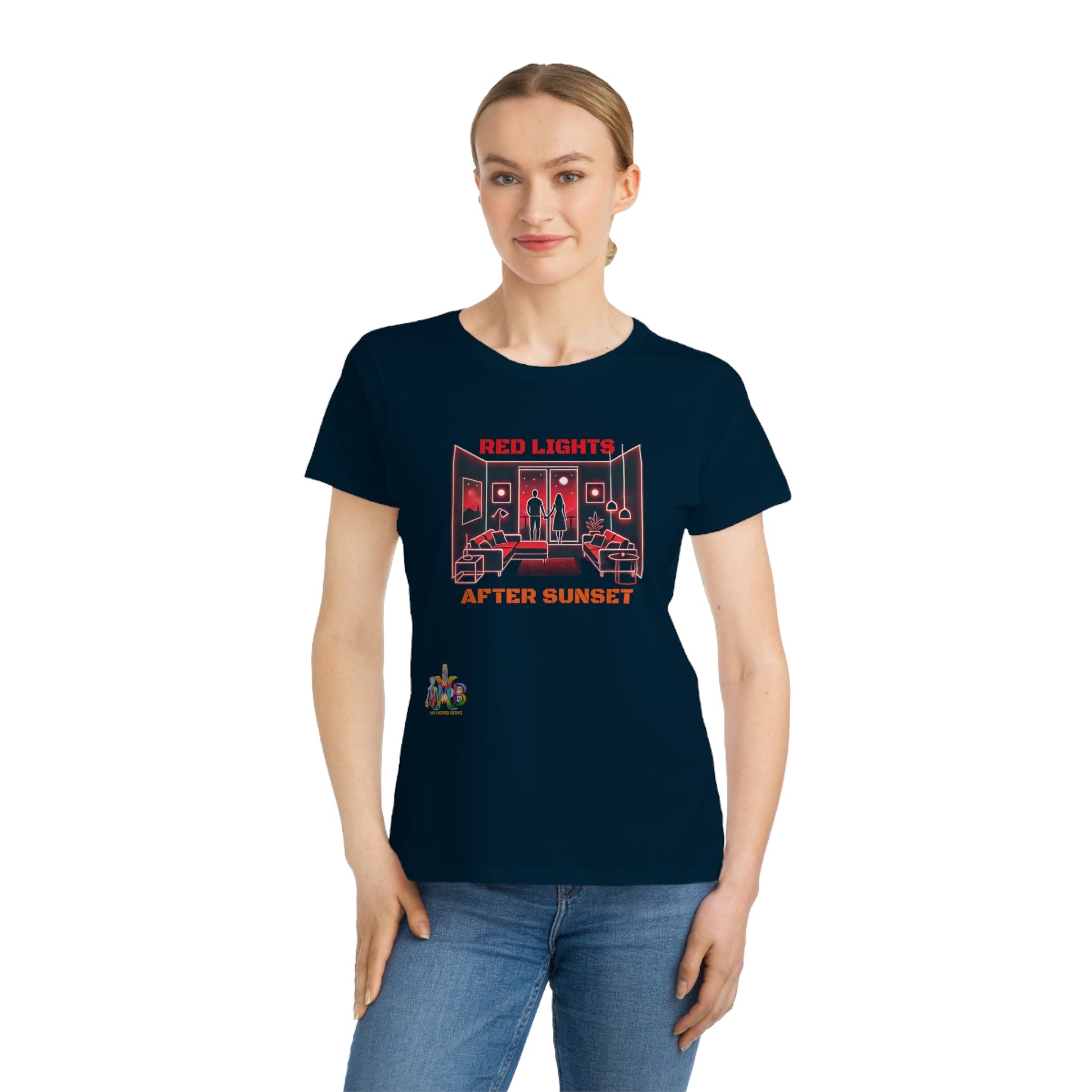 'Red Lights After Sunset'_100% Organic Women's Classic T-Shirt - My Higher Being