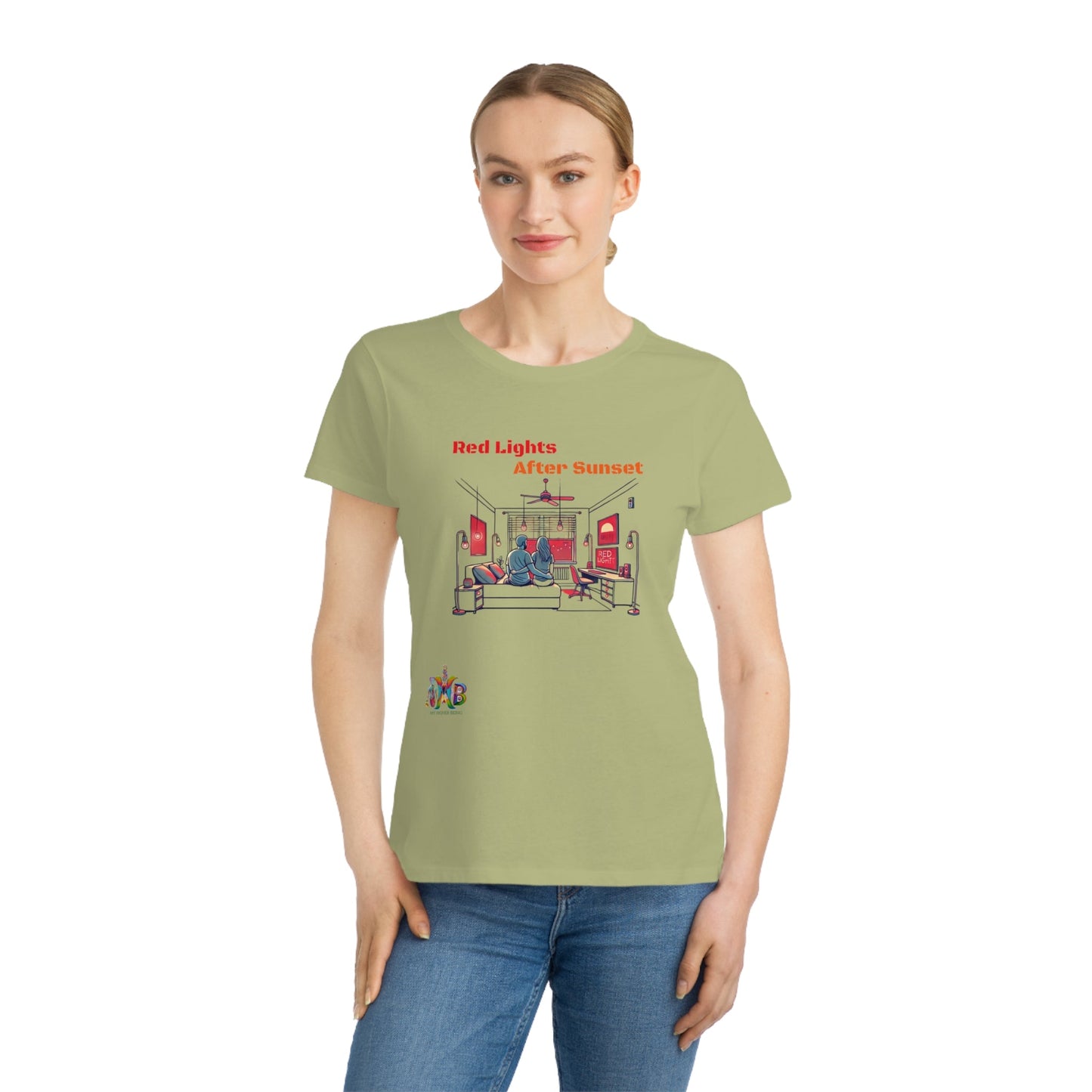 'Red Lights After Sunset'_100% Organic Women's Classic T-Shirt - My Higher Being