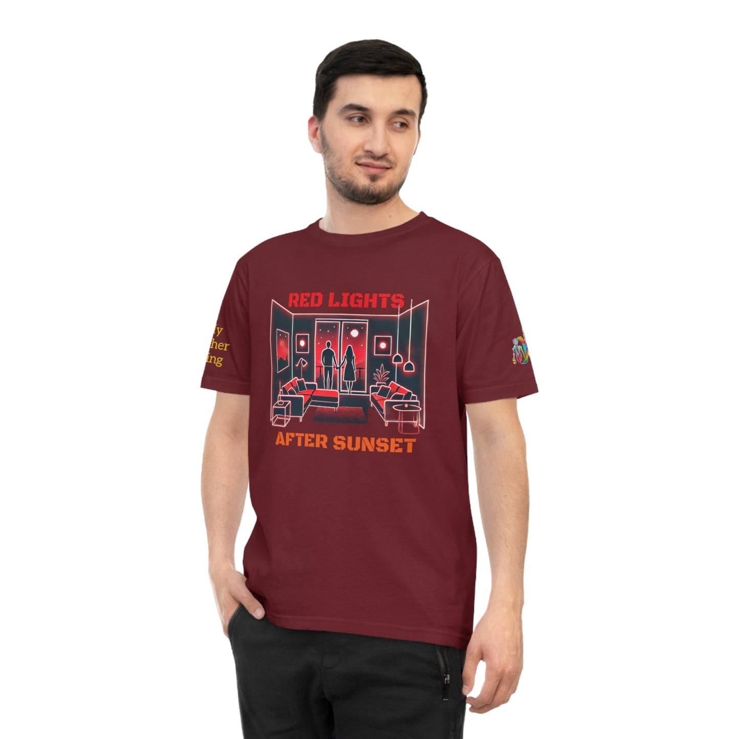 'Red Lights After Sunset' (MHB EDITION)_100% Organic Cotton T-Shirt - My Higher Being