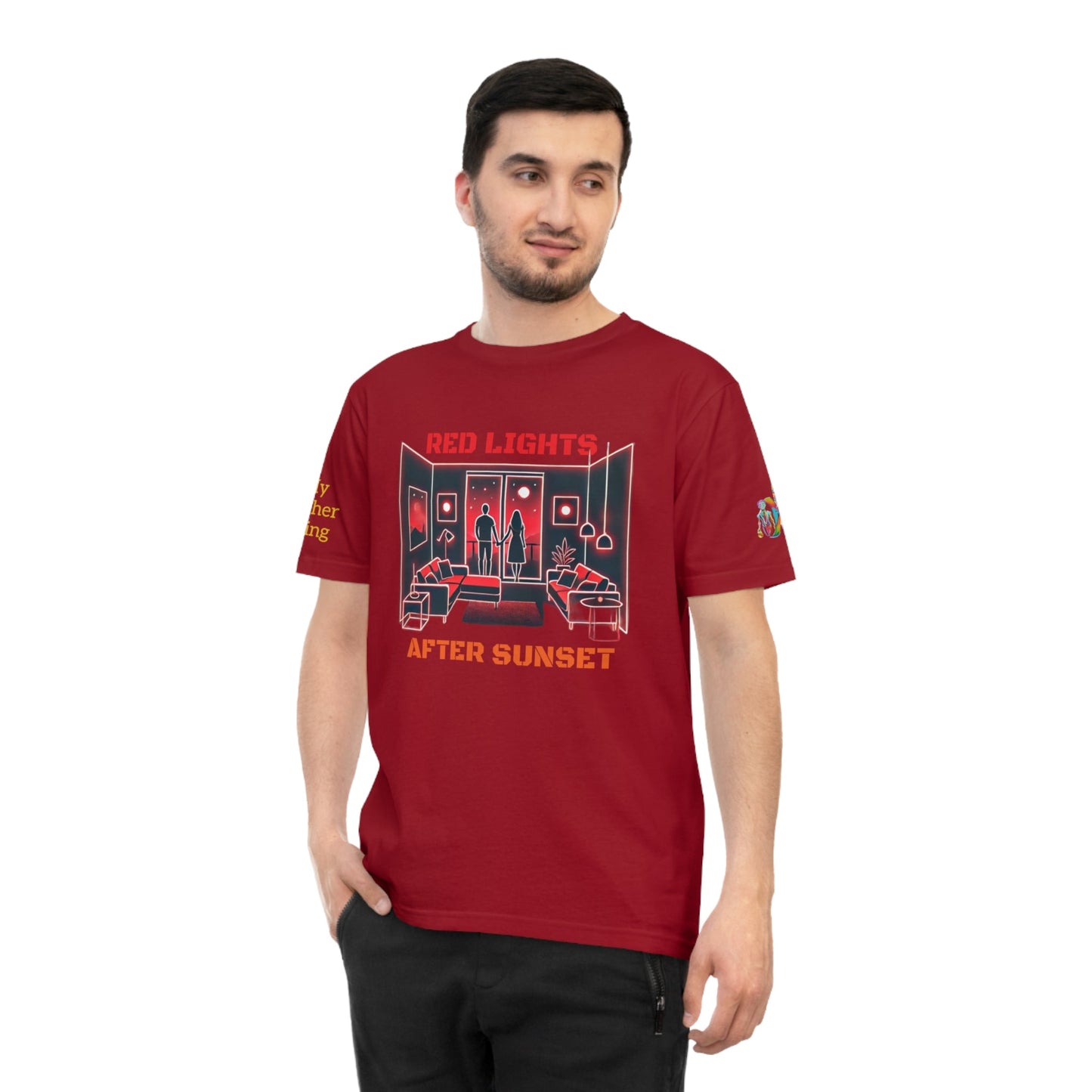 'Red Lights After Sunset' (MHB EDITION)_100% Organic Cotton T-Shirt - My Higher Being