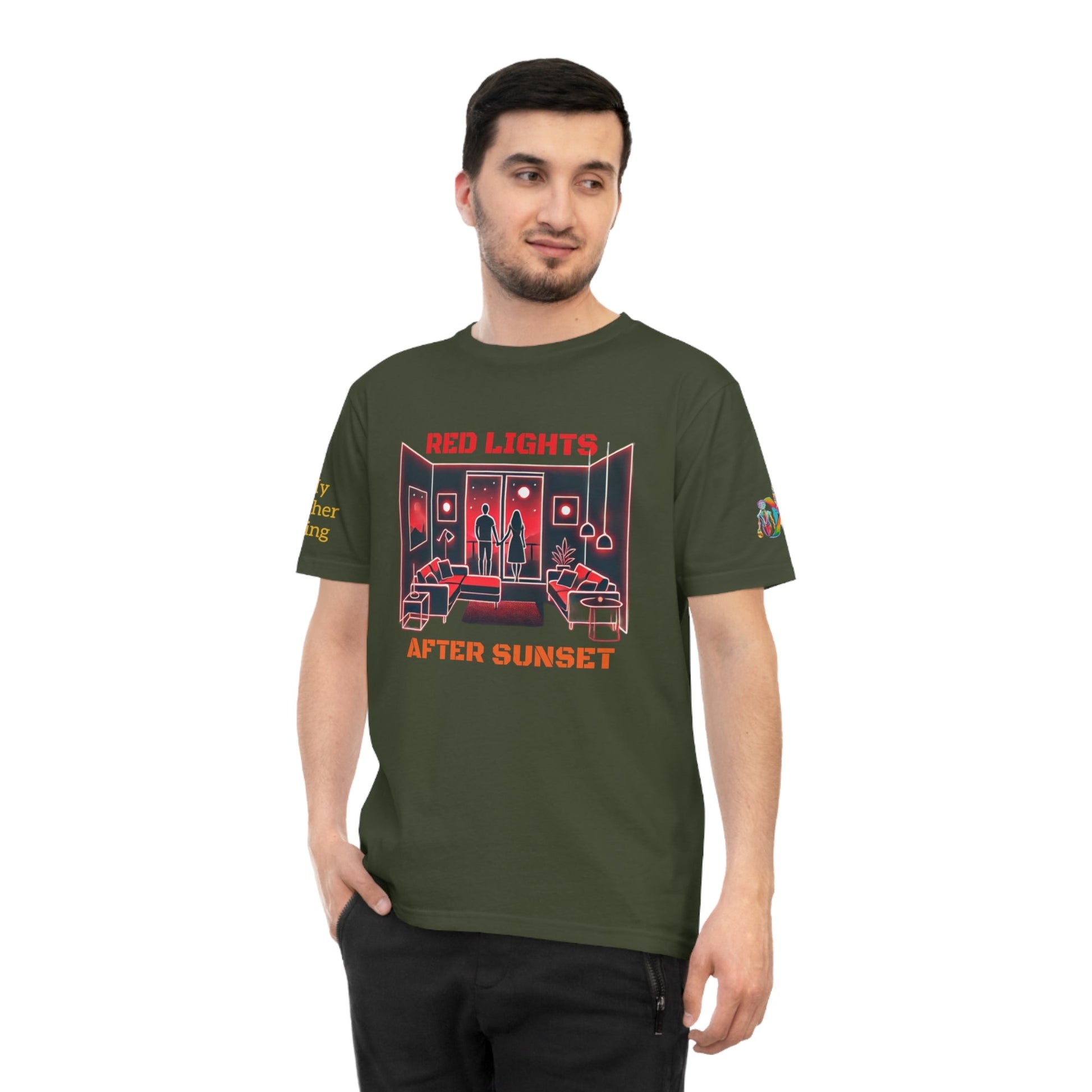 'Red Lights After Sunset' (MHB EDITION)_100% Organic Cotton T-Shirt - My Higher Being