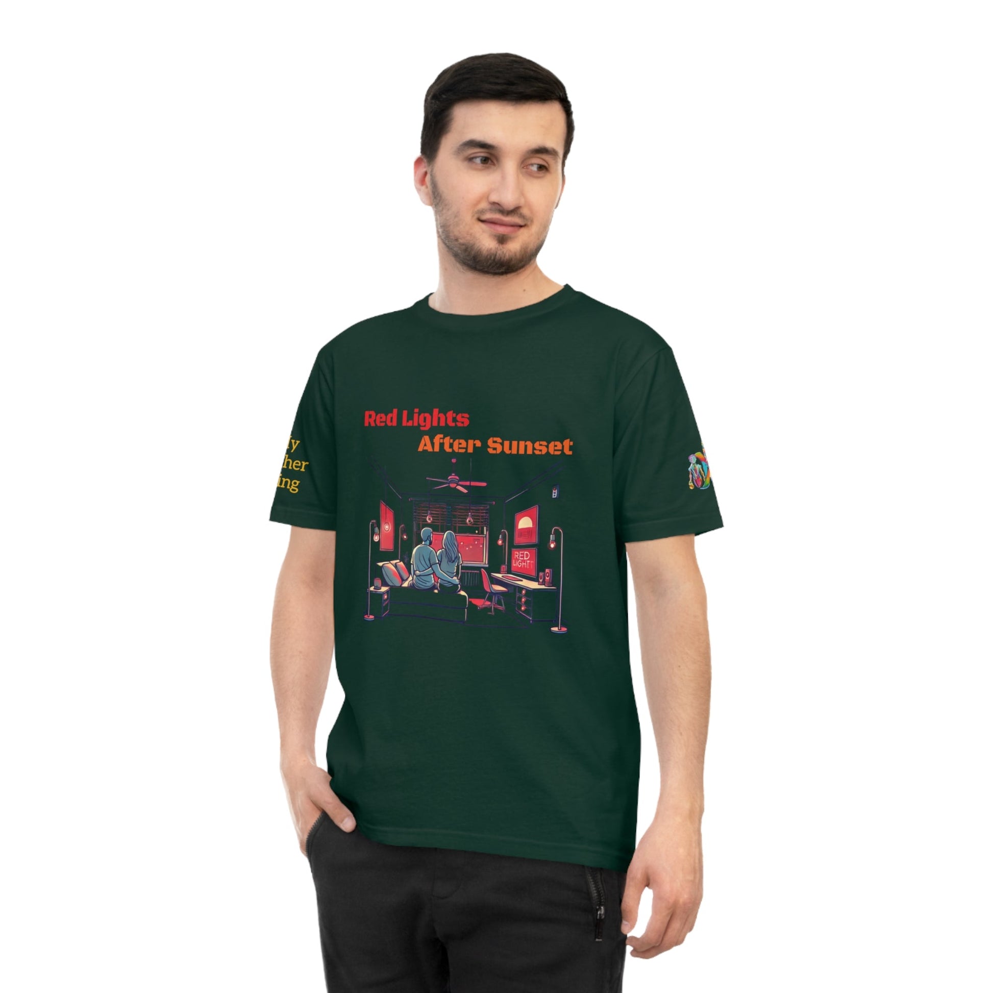 'Red Lights After Sunset' (MHB EDITION)_100% Organic Cotton T-Shirt - My Higher Being