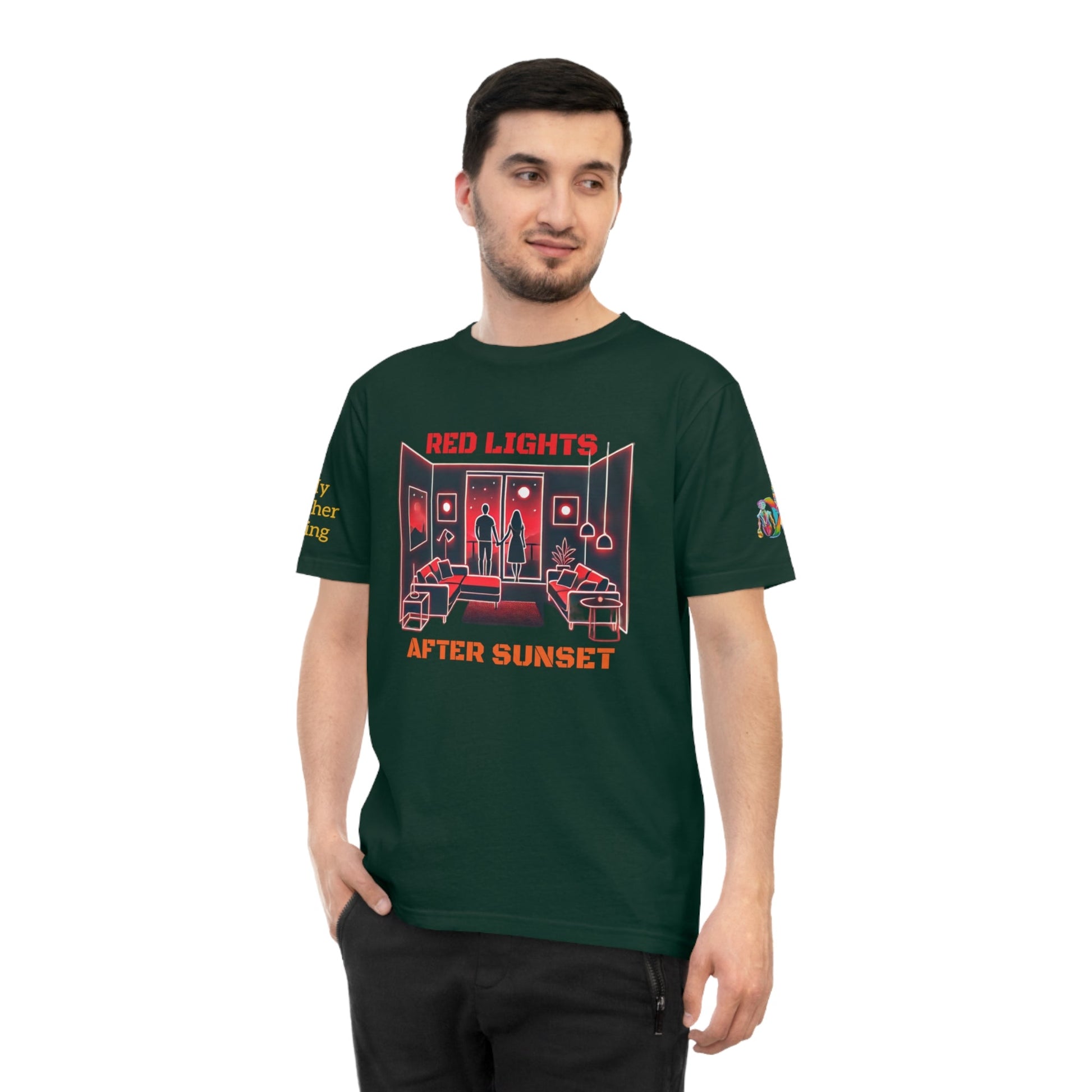 'Red Lights After Sunset' (MHB EDITION)_100% Organic Cotton T-Shirt - My Higher Being