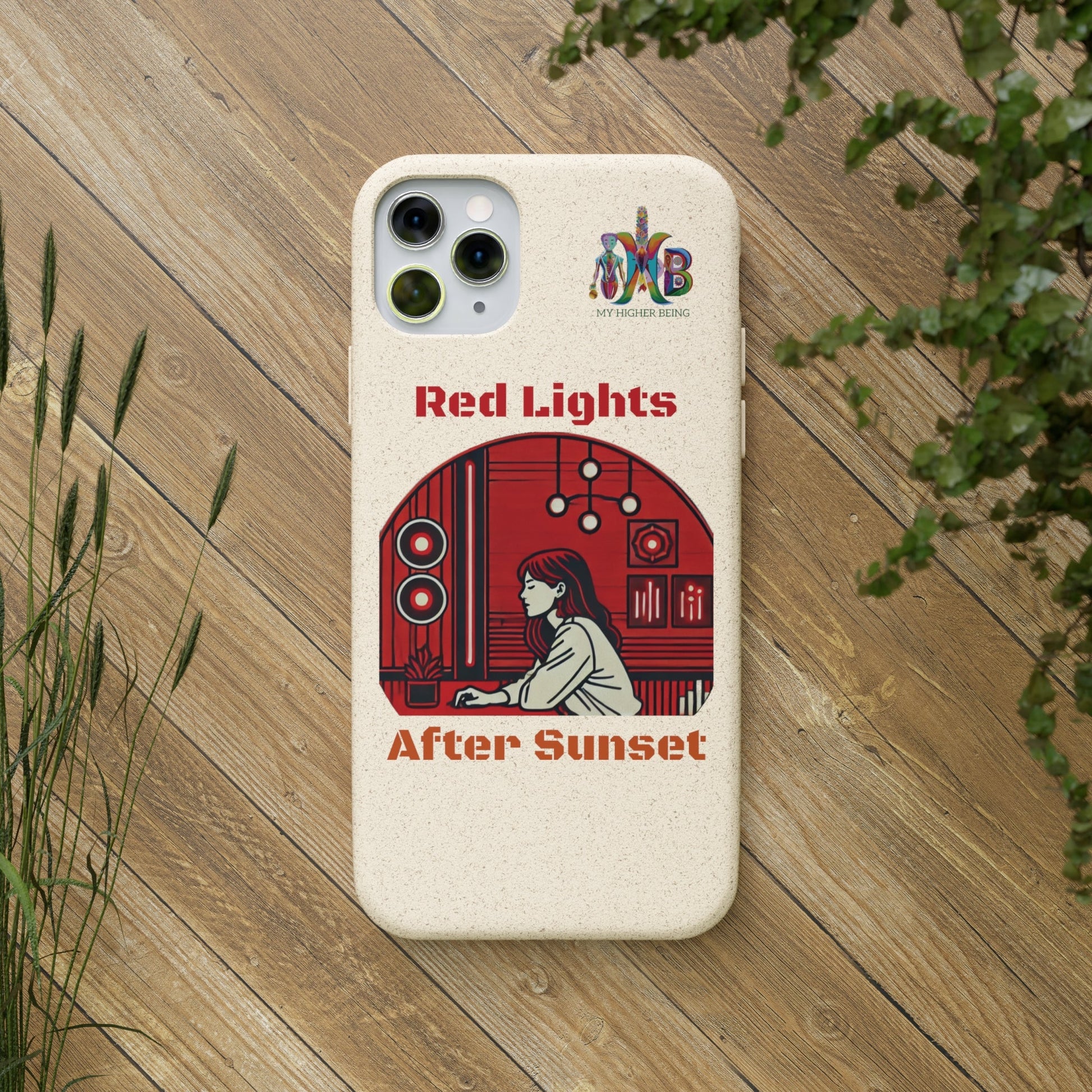 'Red Lights After Sunset'_Plastic Free Biodegradable Phone Case (MHB Edition) - My Higher Being