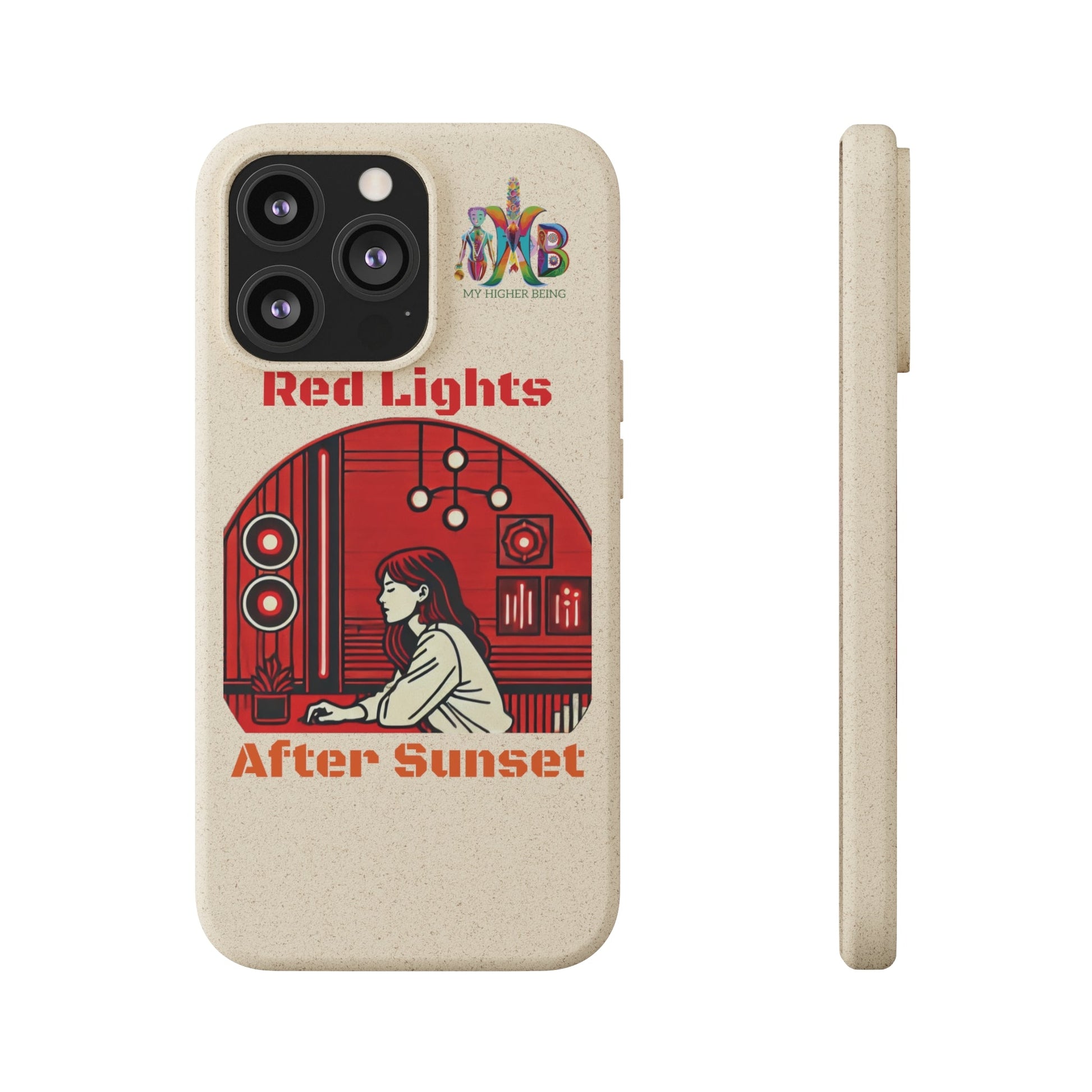 'Red Lights After Sunset'_Plastic Free Biodegradable Phone Case (MHB Edition) - My Higher Being