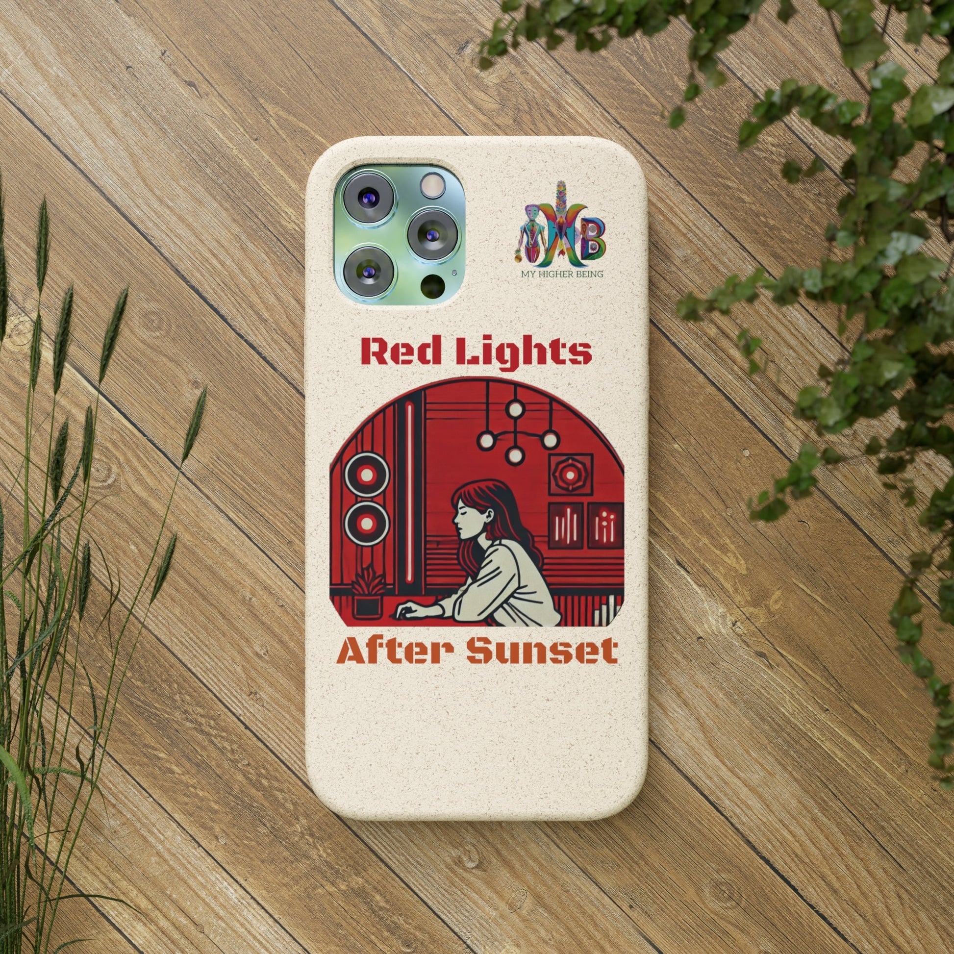 'Red Lights After Sunset'_Plastic Free Biodegradable Phone Case (MHB Edition) - My Higher Being