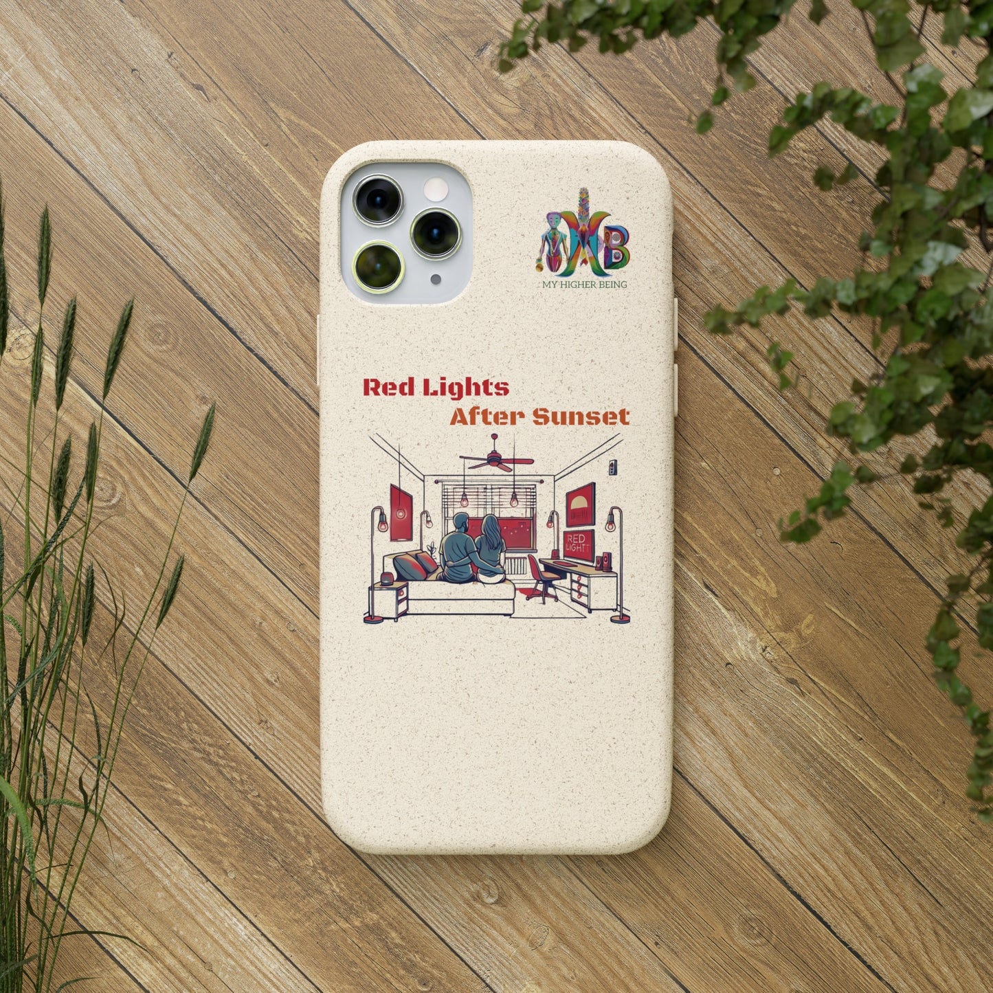 'Red Lights After Sunset'_Plastic Free Biodegradable Phone Case (MHB Edition) - My Higher Being