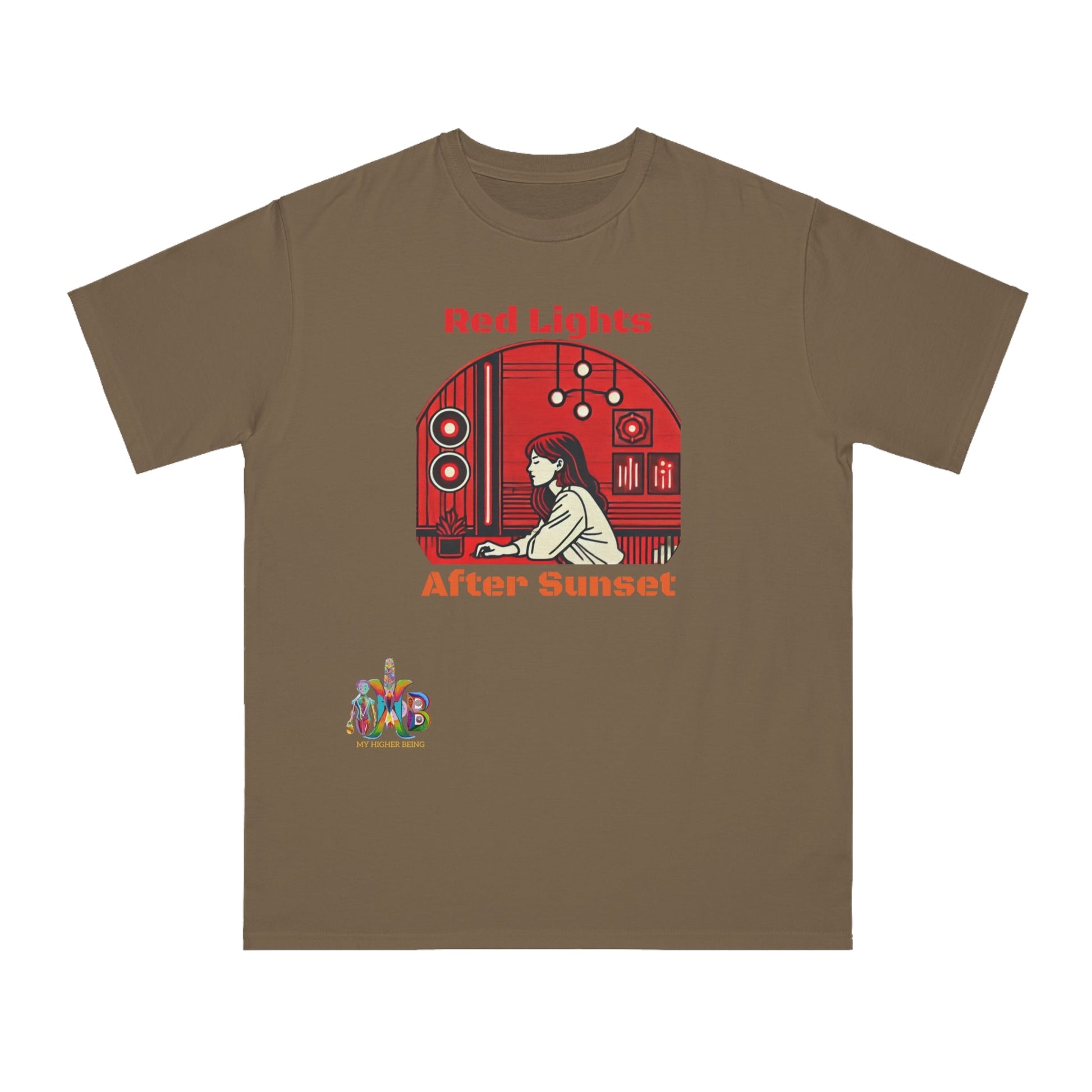 'Red Lights After Susnet'_100% Organic Cotton T-Shirt - My Higher Being