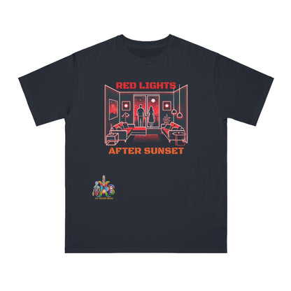 'Red Lights After Susnet'_100% Organic Cotton T-Shirt - My Higher Being