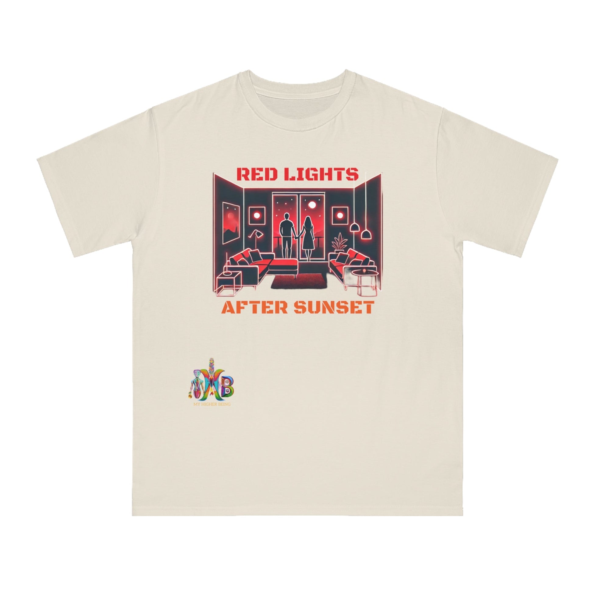 'Red Lights After Susnet'_100% Organic Cotton T-Shirt - My Higher Being