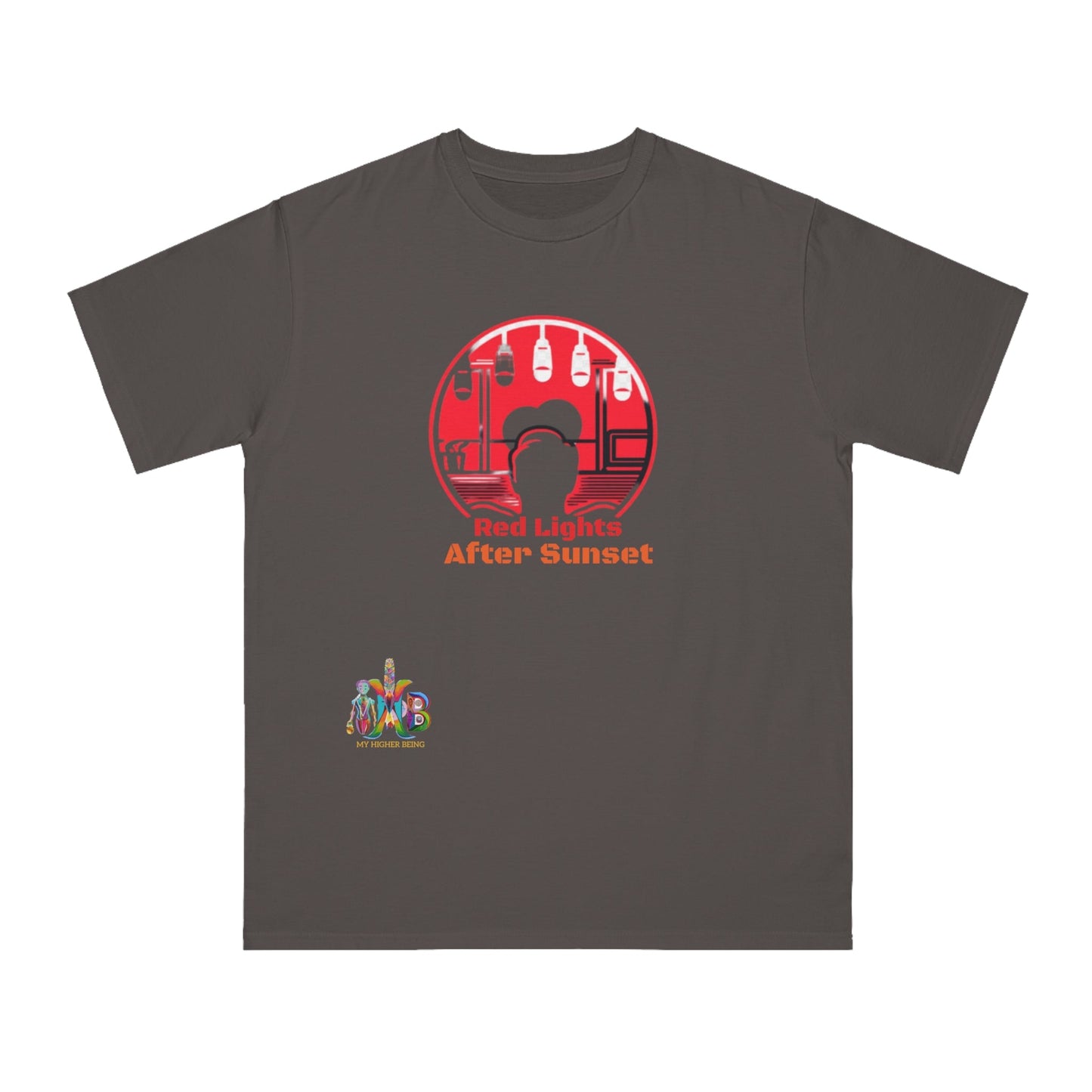 'Red Lights After Susnet'_100% Organic Cotton T-Shirt - My Higher Being