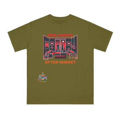 'Red Lights After Susnet'_100% Organic Cotton T-Shirt - My Higher Being