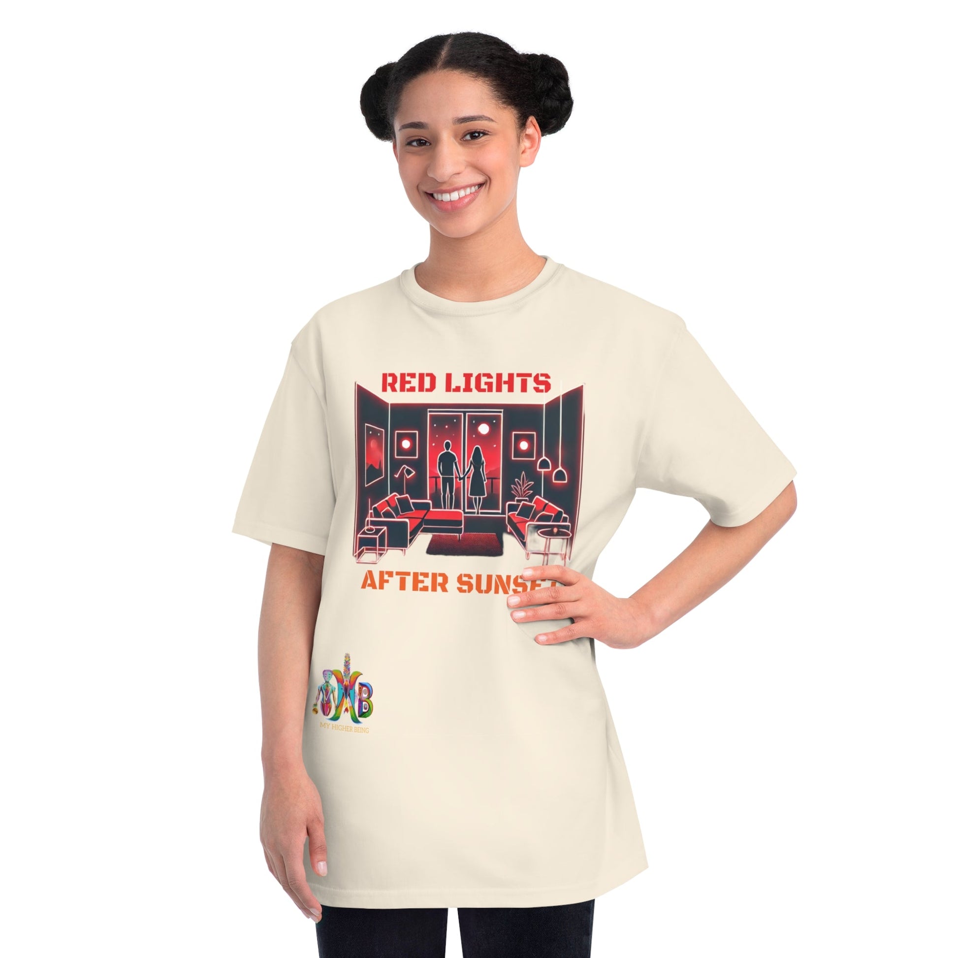'Red Lights After Susnet'_100% Organic Cotton T-Shirt - My Higher Being
