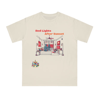 'Red Lights After Susnet'_100% Organic Cotton T-Shirt - My Higher Being