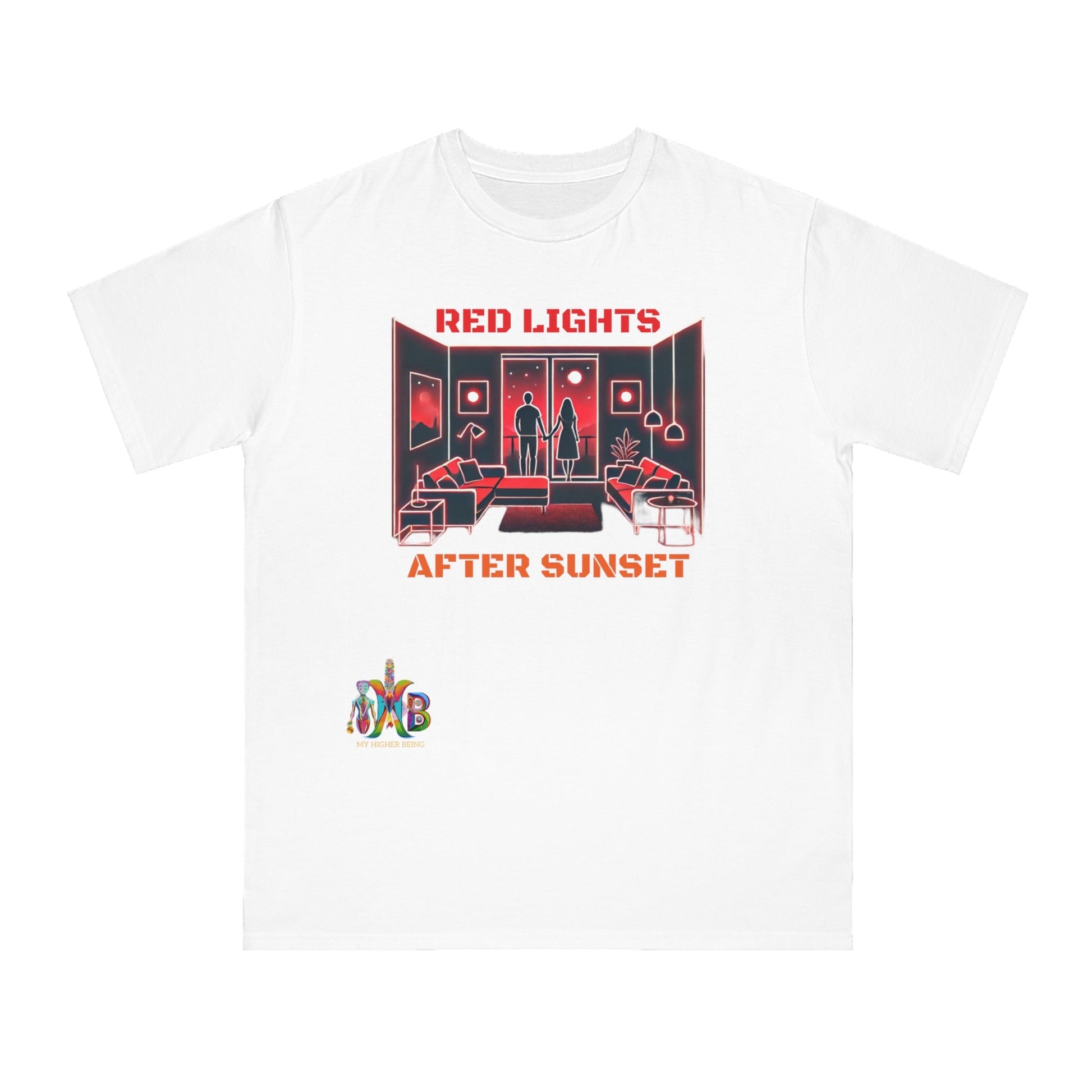 'Red Lights After Susnet'_100% Organic Cotton T-Shirt - My Higher Being