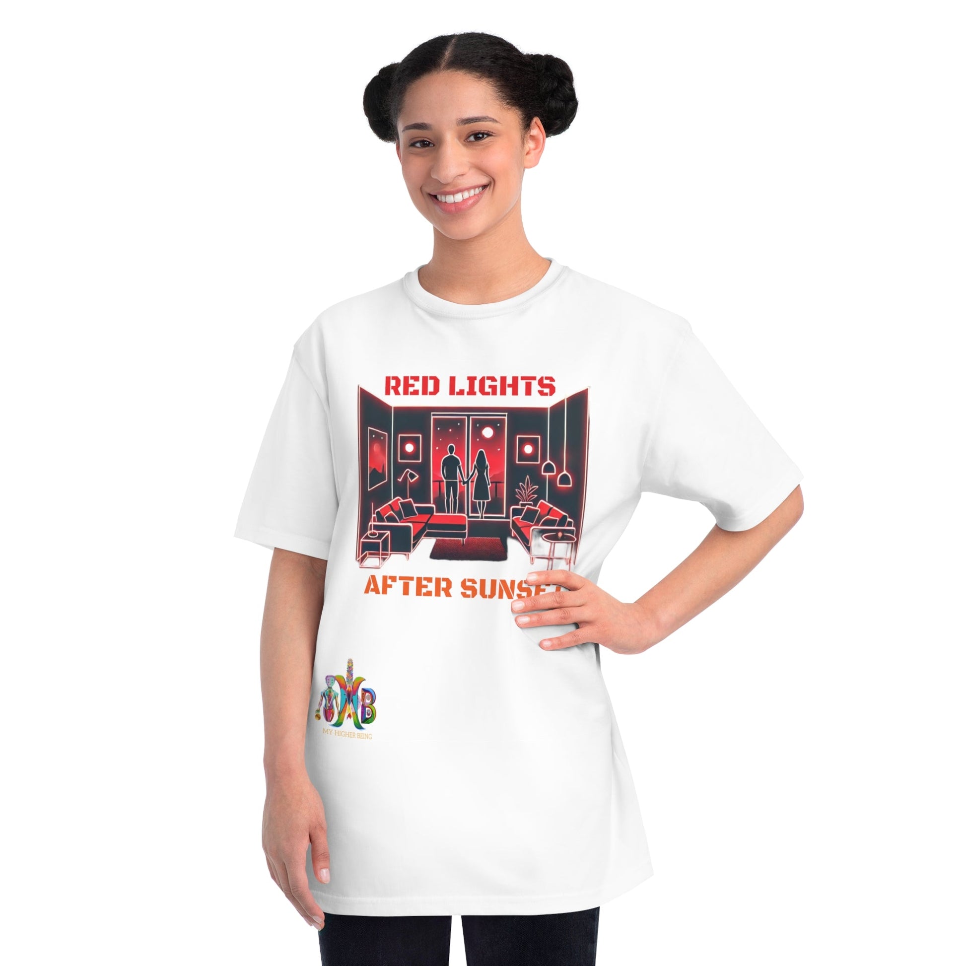 'Red Lights After Susnet'_100% Organic Cotton T-Shirt - My Higher Being