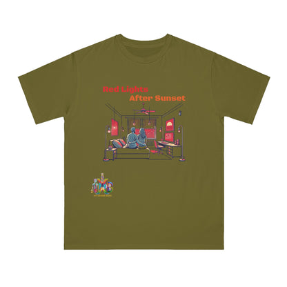 'Red Lights After Susnet'_100% Organic Cotton T-Shirt - My Higher Being