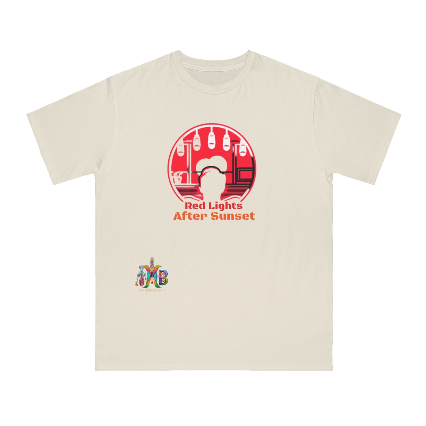 'Red Lights After Susnet'_100% Organic Cotton T-Shirt - My Higher Being