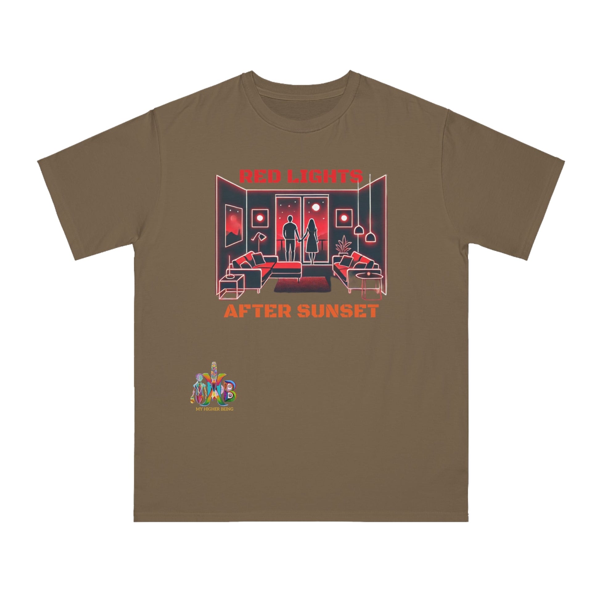 'Red Lights After Susnet'_100% Organic Cotton T-Shirt - My Higher Being