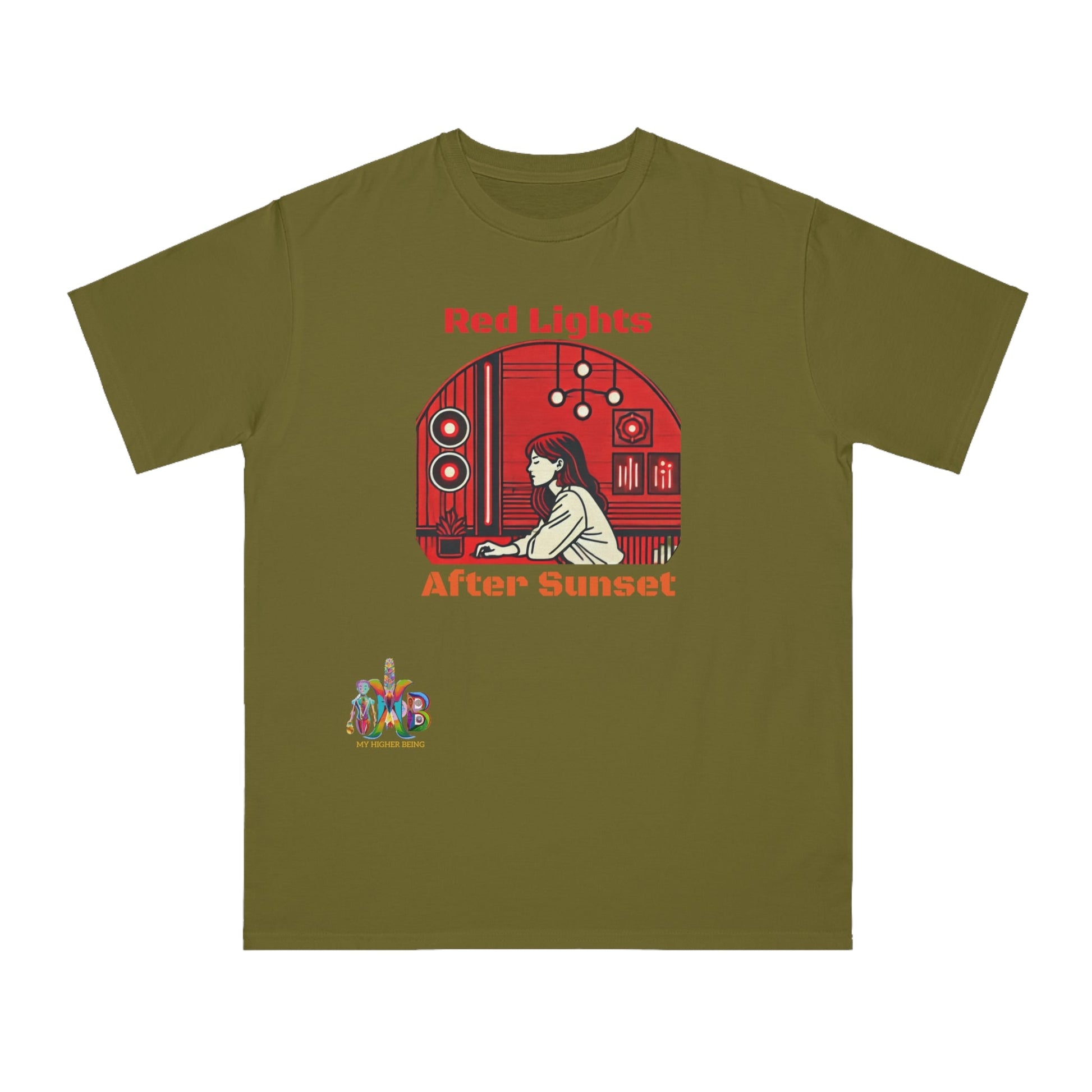 'Red Lights After Susnet'_100% Organic Cotton T-Shirt - My Higher Being