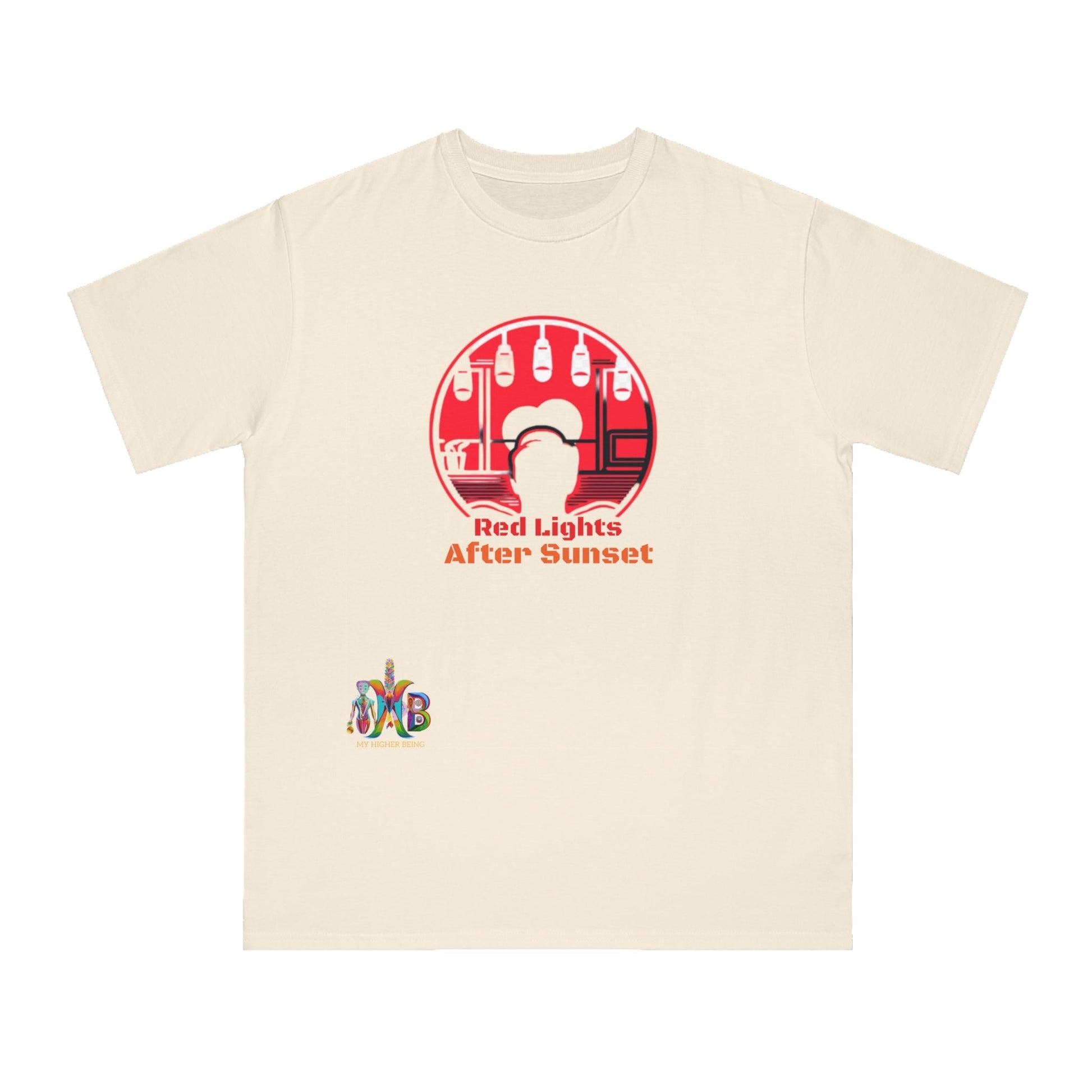 'Red Lights After Susnet'_100% Organic Cotton T-Shirt - My Higher Being