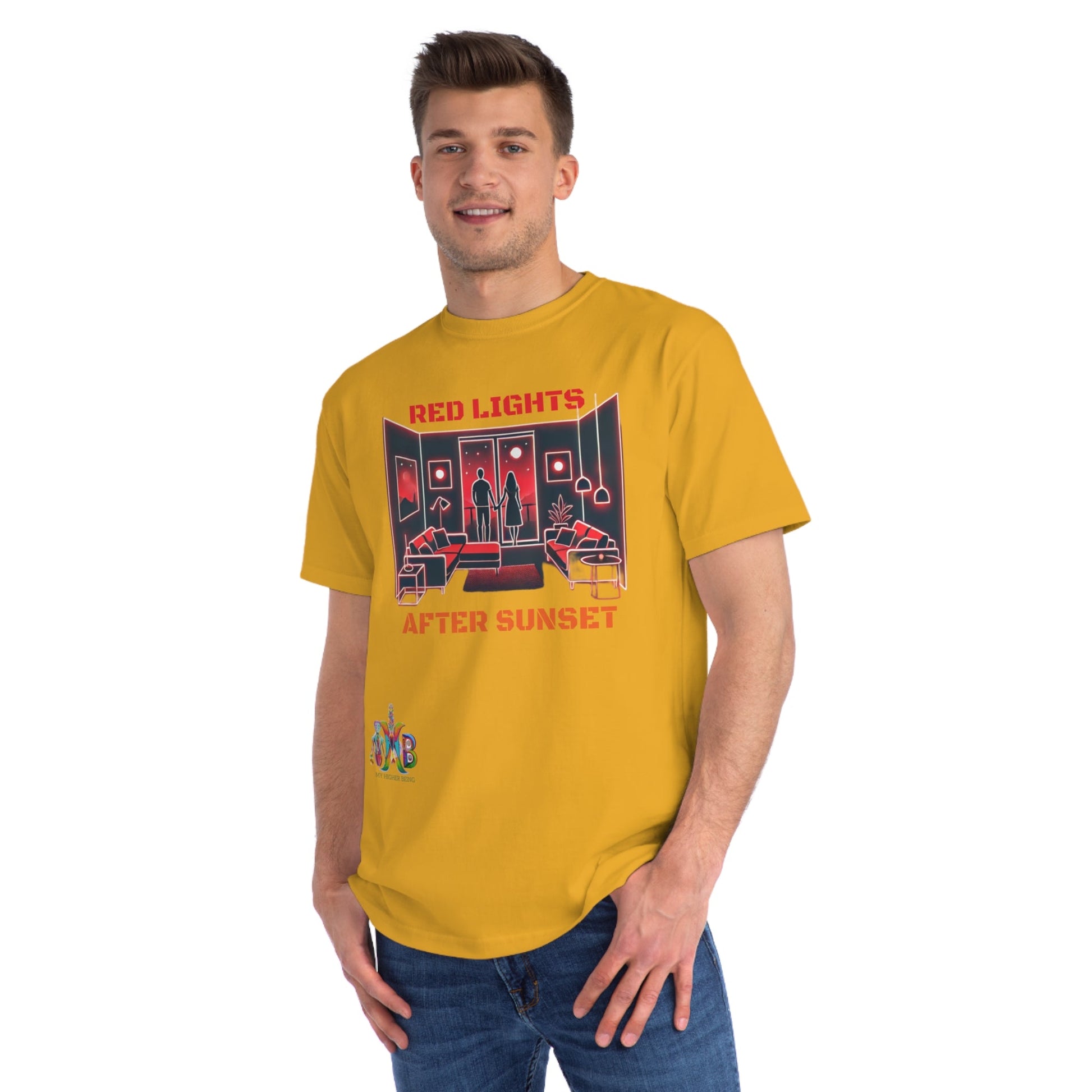 'Red Lights After Susnet'_100% Organic Cotton T-Shirt - My Higher Being