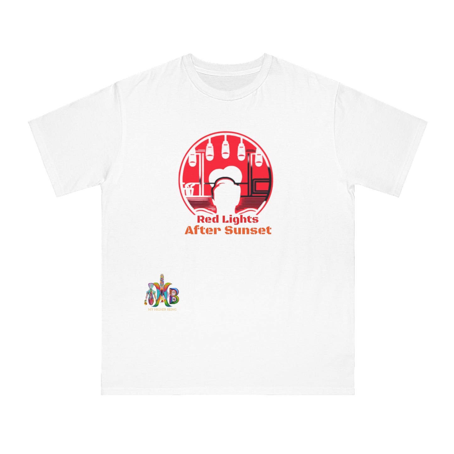 'Red Lights After Susnet'_100% Organic Cotton T-Shirt - My Higher Being