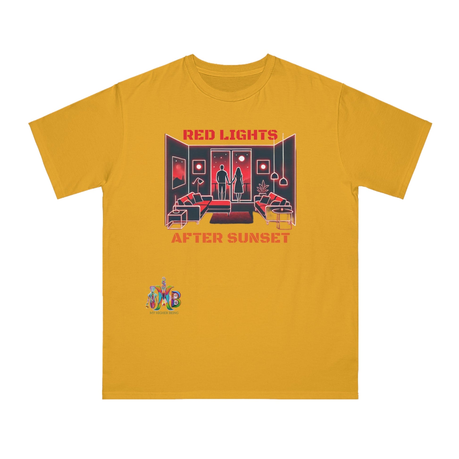 'Red Lights After Susnet'_100% Organic Cotton T-Shirt - My Higher Being