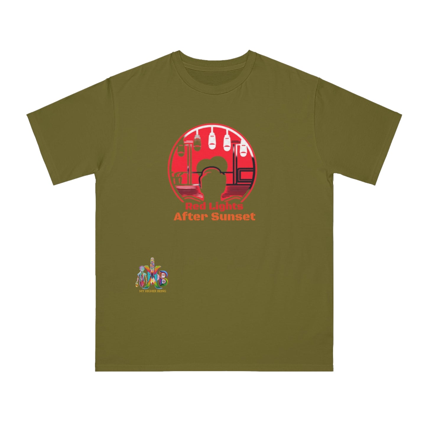 'Red Lights After Susnet'_100% Organic Cotton T-Shirt - My Higher Being