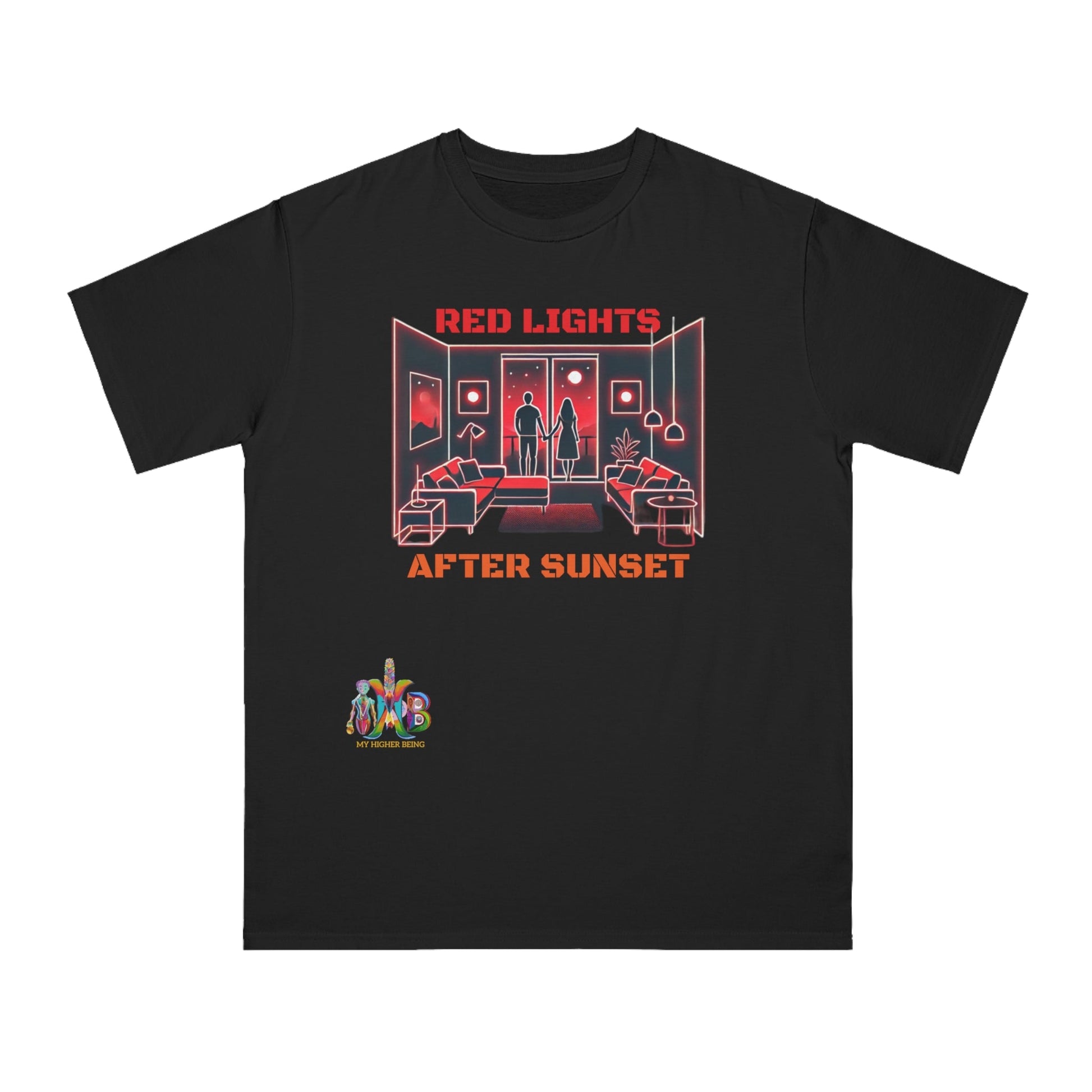 'Red Lights After Susnet'_100% Organic Cotton T-Shirt - My Higher Being