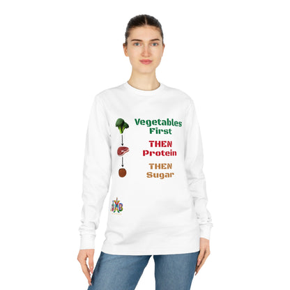 'Vegetables First'_100% Organic Cotton Long Sleeve Tee - My Higher Being