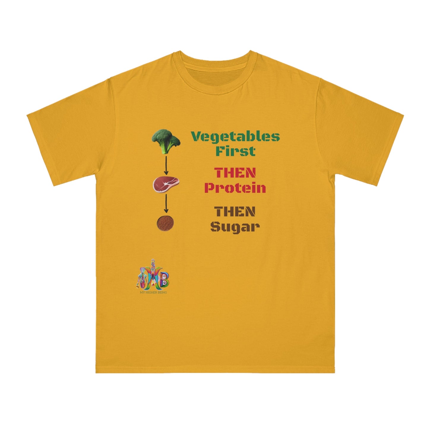 'Vegetables First'_100% Organic Cotton T-Shirt - My Higher Being