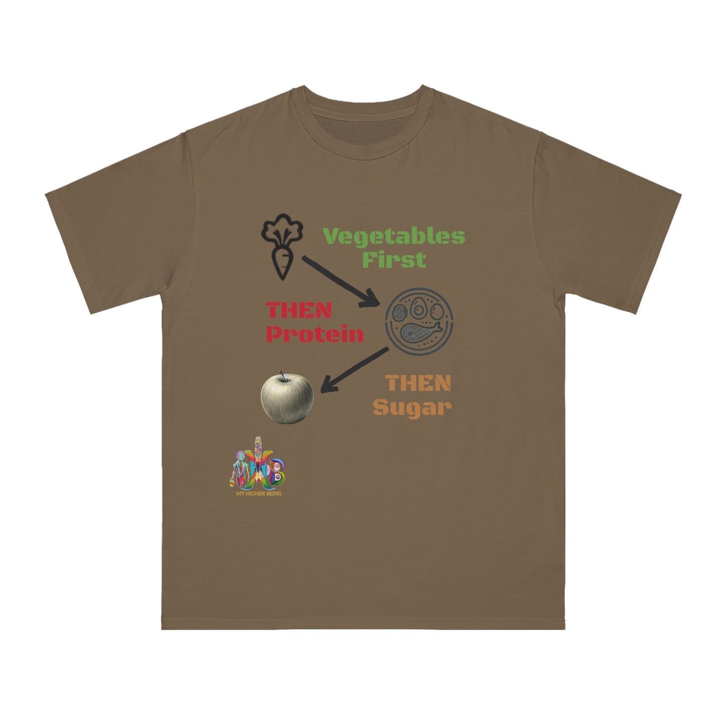 'Vegetables First'_100% Organic Cotton T-Shirt - My Higher Being