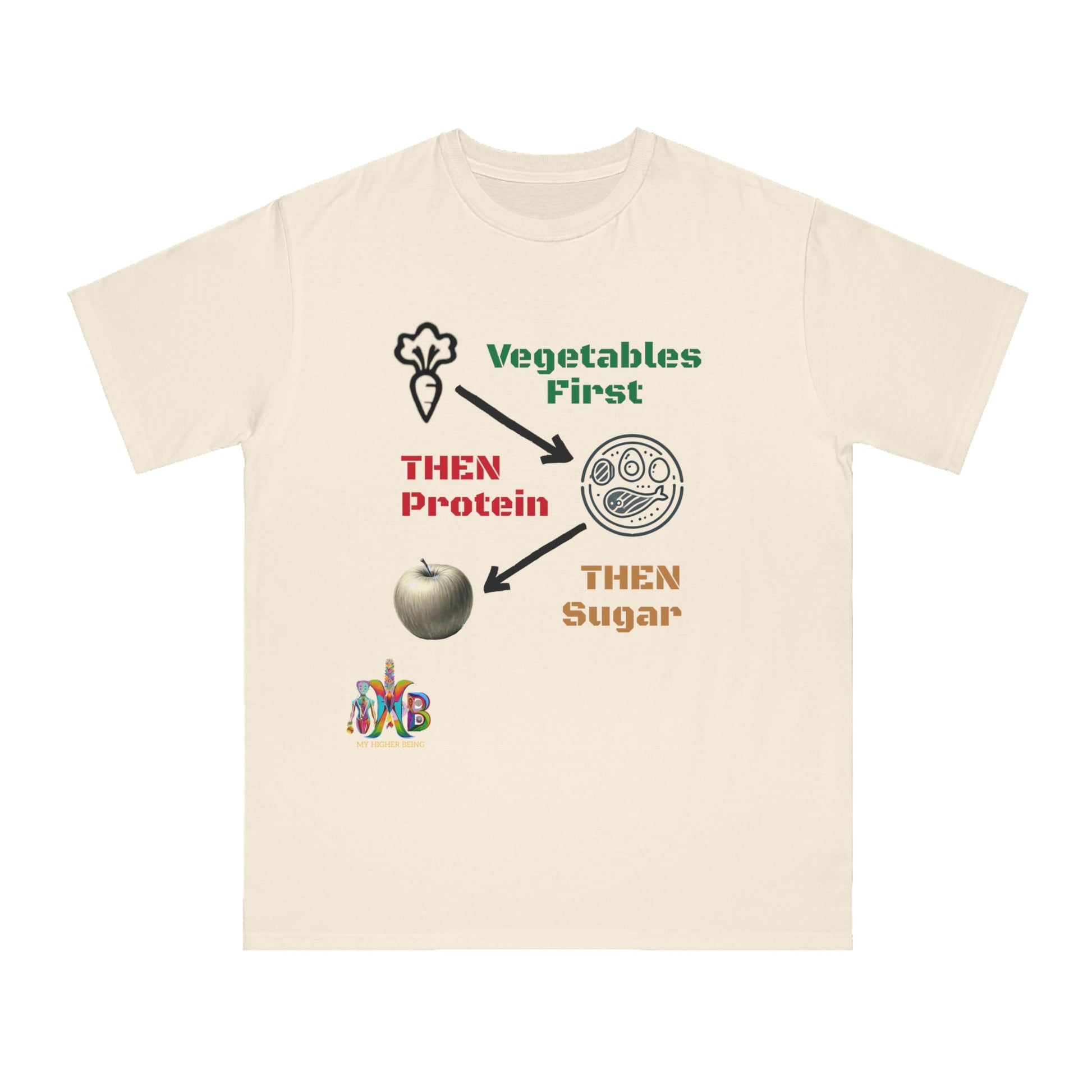 'Vegetables First'_100% Organic Cotton T-Shirt - My Higher Being