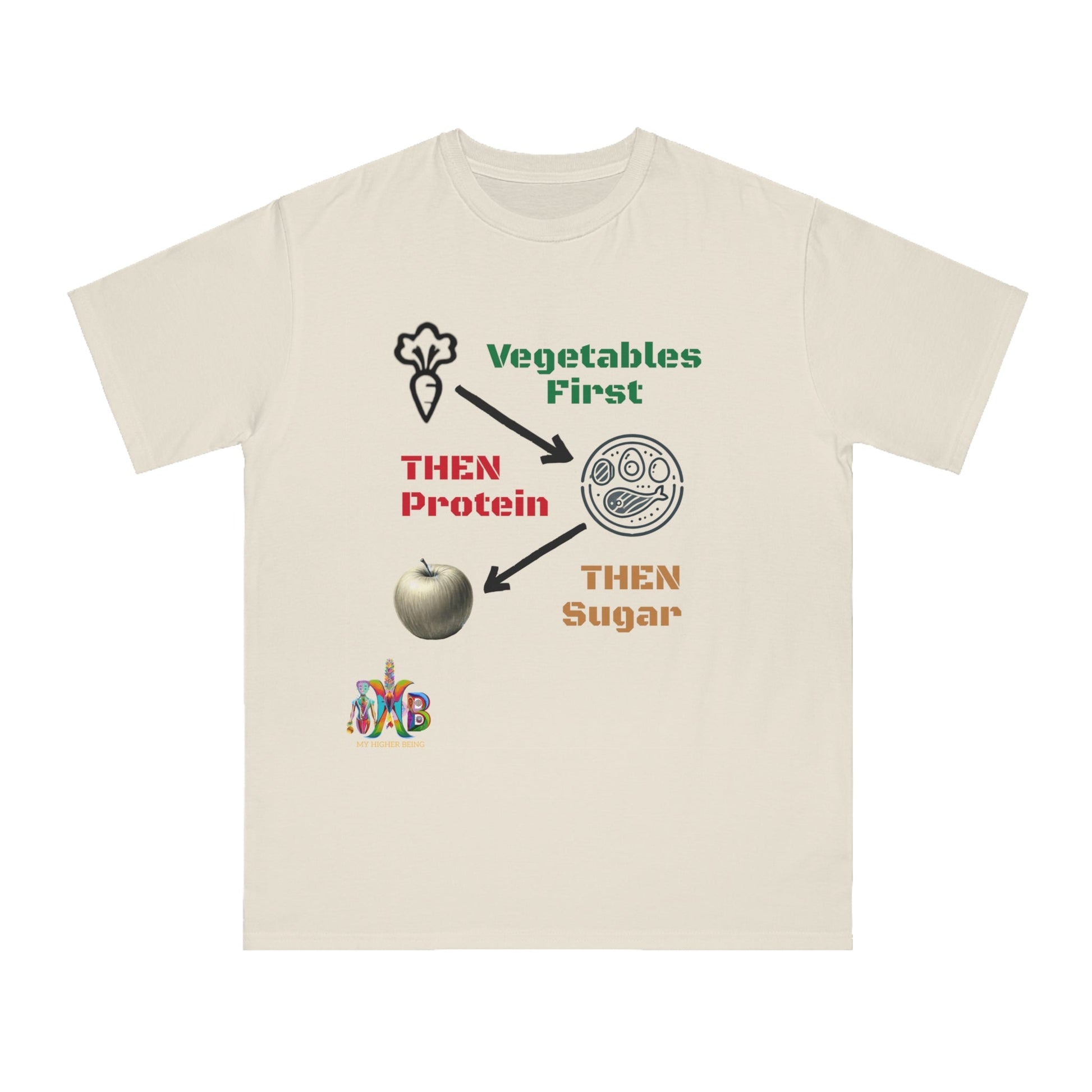 'Vegetables First'_100% Organic Cotton T-Shirt - My Higher Being