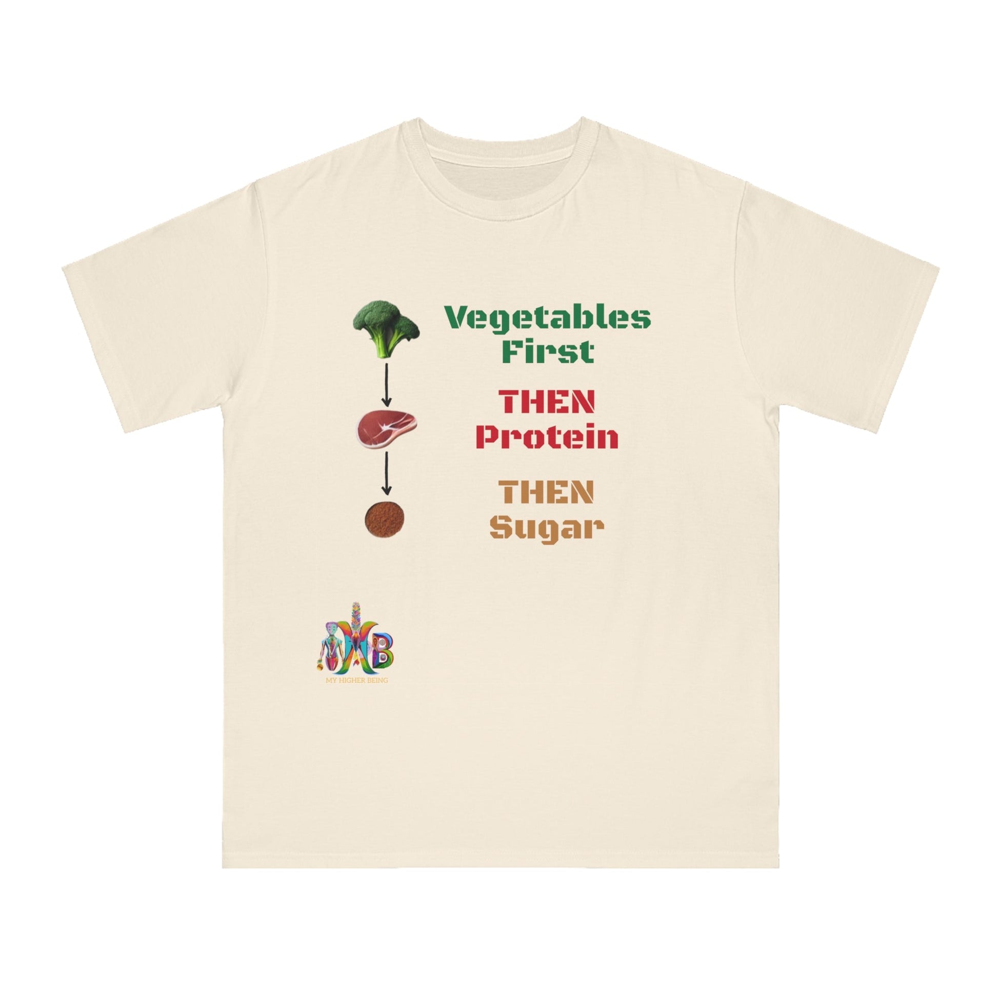 'Vegetables First'_100% Organic Cotton T-Shirt - My Higher Being